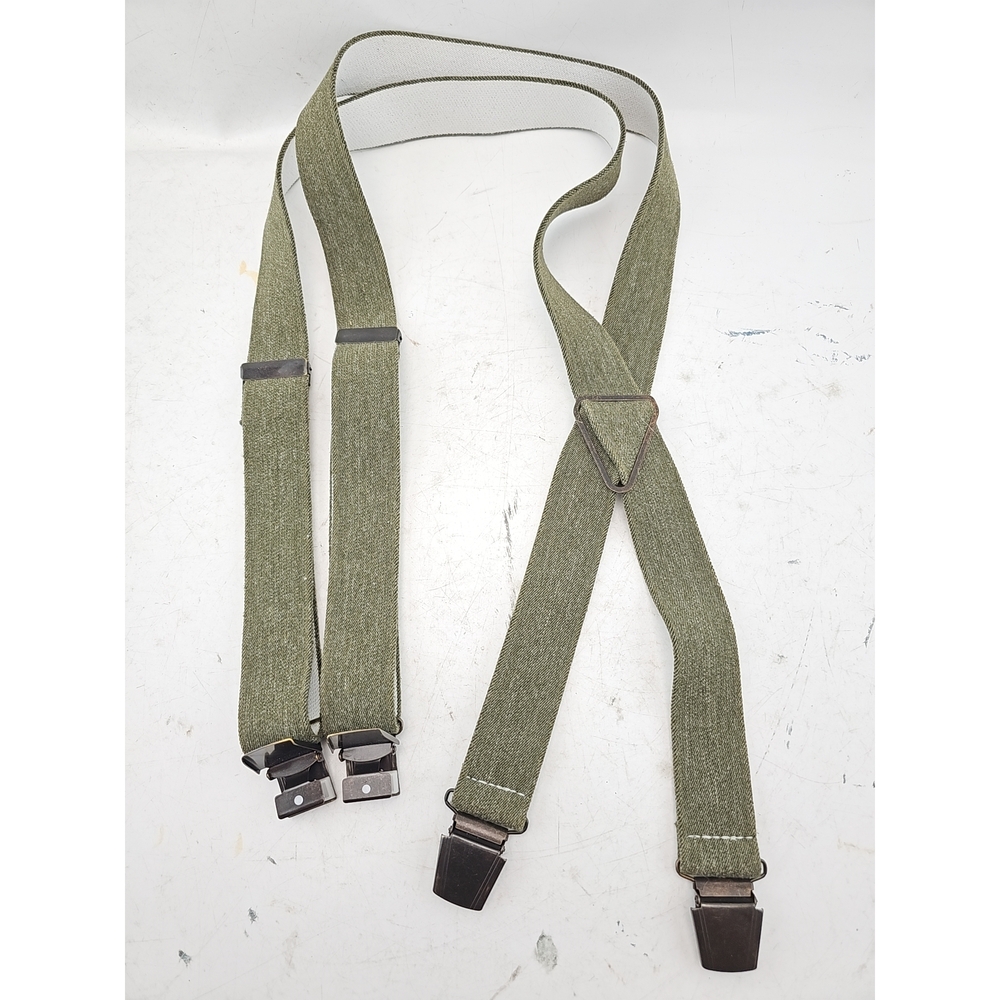 Vintage Cas Germany Olive Drab Utility Suspenders